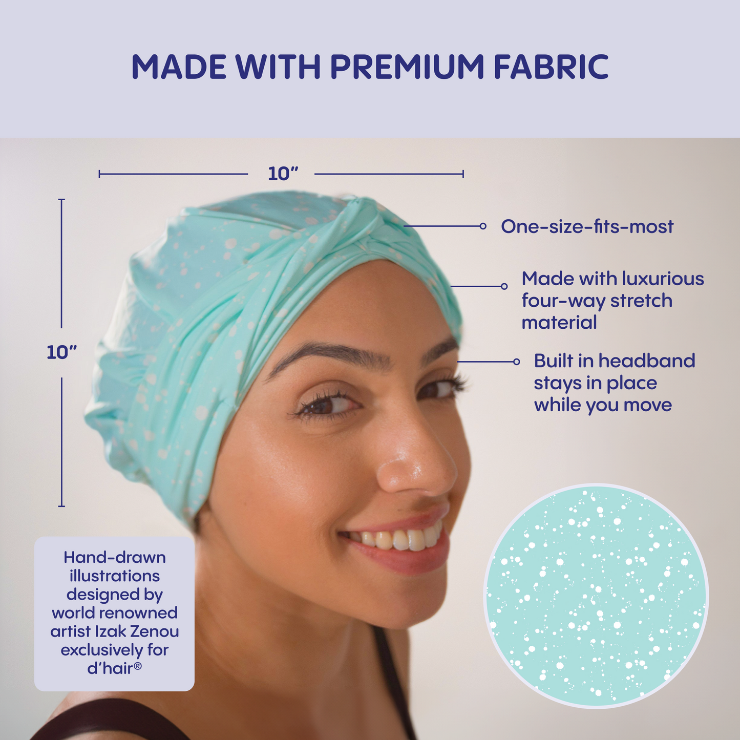 Women's Turban & Spa Headband - Mint Splatter